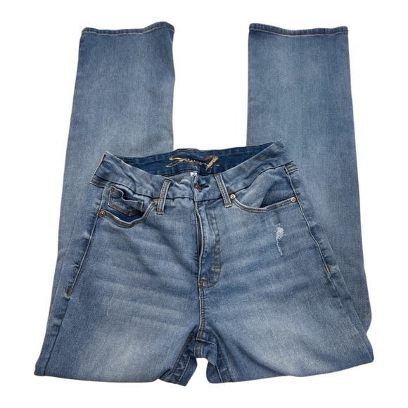 Seven 7 Mid Rise Straight Leg Jeans Size 10 - Picture 3 of 6